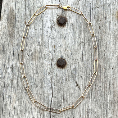 14k Gold Paperclip Chain Styled Necklace copyright chisholm trail designs 2025