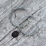 Argentium Silver Classic Big Hoop Earring with Beads copyright chisholm trail designs 2025