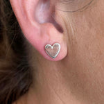 Argentium Silver Pretty Perfect Classic Heart Stud Earrings copyright chisholm trail designs 2025