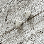 Argentium Silver Pretty Perfect Classic Heart Stud Earrings copyright chisholm trail designs 2025