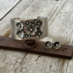 Sterling Silver Flower Garden Cuff Bracelet