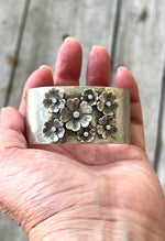 Sterling Silver Flower Garden Cuff Bracelet