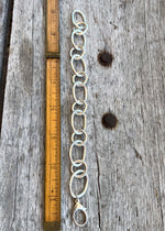 Silver Big Oval and Circle Link Bracelet