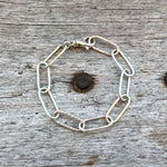 Argentium Silver Paperclip Link Style Bracelet