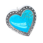 Big Heart Shaped Kingman Turquoise Pendant