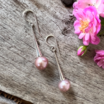 Pink Pearl Dangle Earrings