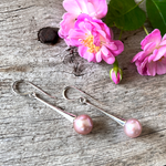 Pink Pearl Dangle Earrings