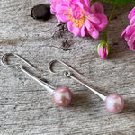 Pink Pearl Dangle Earrings