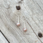 Pink Pearl Dangle Earrings