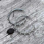 Silver Classic Big Hoop Earring with Beads