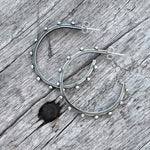 Silver Classic Big Hoop Earring with Beads