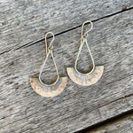 Argentium Silver Eclipse Dangle Earrings with 18k Gold