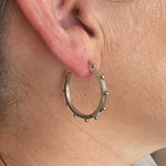 Classic Hoop Earring with 18k Yellow Gold Beads