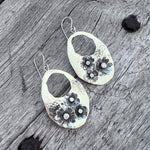 Sterling Silver Flower Garden Dangle Earrings