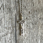 Tooled Leather Sterling Silver Cross Necklace