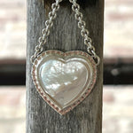 Mother of Pearl Heart Pendant Silver Necklace