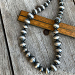 Navajo Pearl Necklace with Alternating Sized Beads, 18" Length