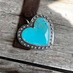 Big Heart Shaped Kingman Turquoise Pendant