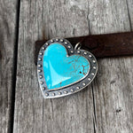 Big Heart Shaped Kingman Turquoise Pendant