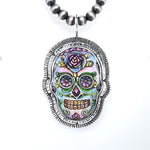 Sugar Skull Sterling Silver Pendant Jewelry