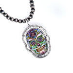 Sugar Skull Sterling Silver Pendant Jewelry