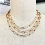 14k Gold Paperclip Chain Styled Necklace, 19"