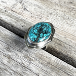 Sterling Spiderweb Turquoise Ring