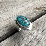 Sterling Spiderweb Turquoise Ring