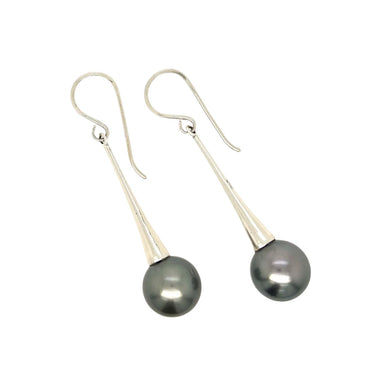 Tahitian Pearl Dangle Earrings Set in Sterling Silver copyright chisholm trail designs 2025