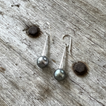 Tahitian Pearl Dangle Earrings Set in Sterling Silver copyright chisholm trail designs 2025