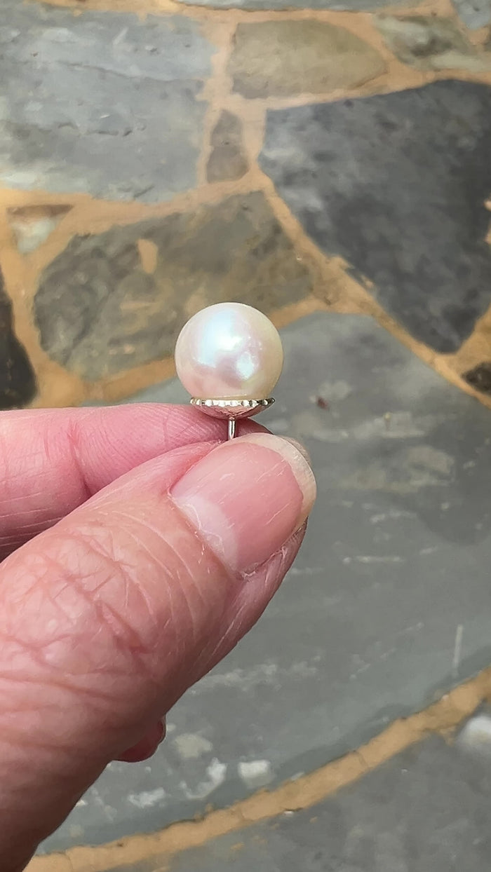 Freshwater Cultured White Pearl Stud Earrings