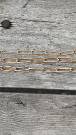 14k Gold Paperclip Chain Styled Necklace