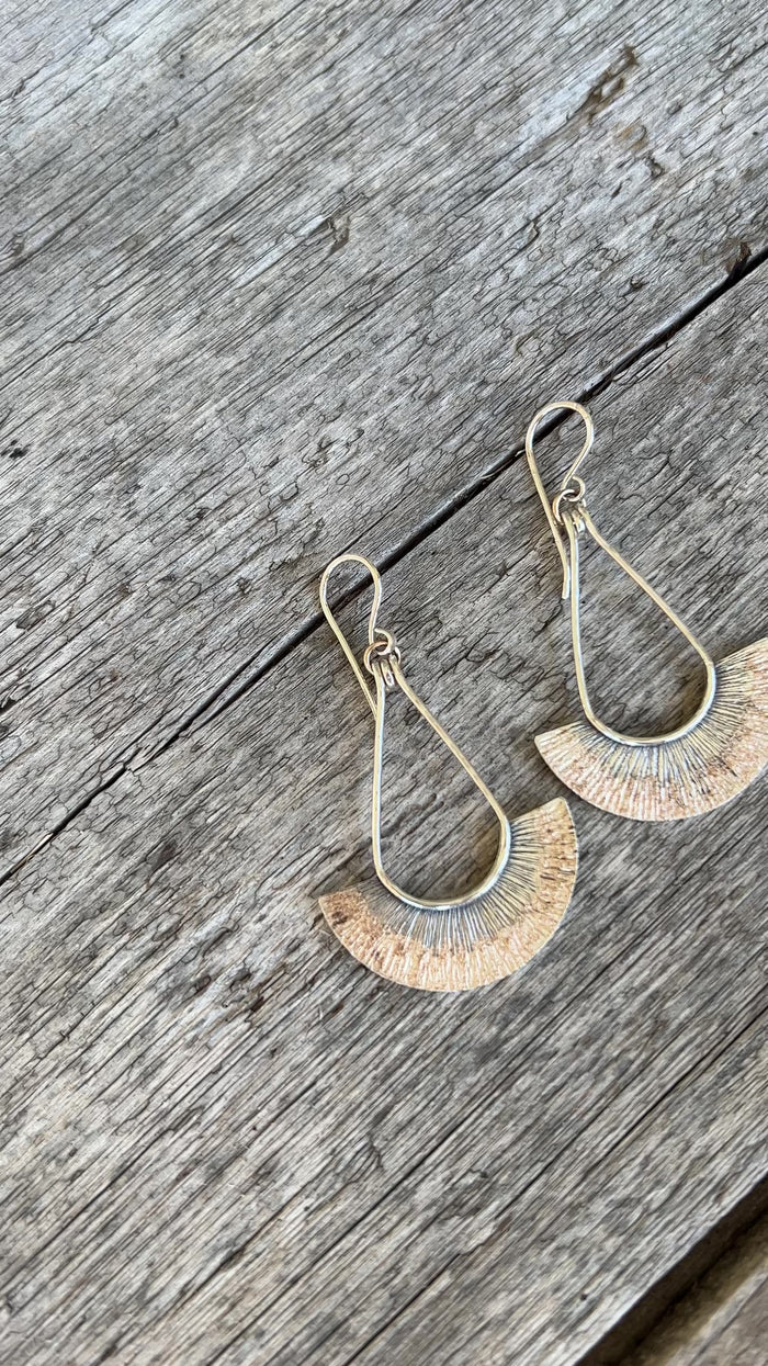 Argentium Silver Eclipse Dangle Earrings with 18k Gold