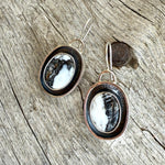 Sterling Silver White Buffalo Dangle Earrings copyright chisholm trail designs 2025