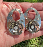 Sterling Rustic Rose Silver Dangle Earring