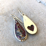 Corvettite/Fordite  Dangle Earrings with 18k Gold