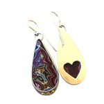 Corvettite/Fordite  Dangle Earrings with 18k Gold