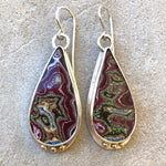 Corvettite/Fordite  Dangle Earrings with 18k Gold