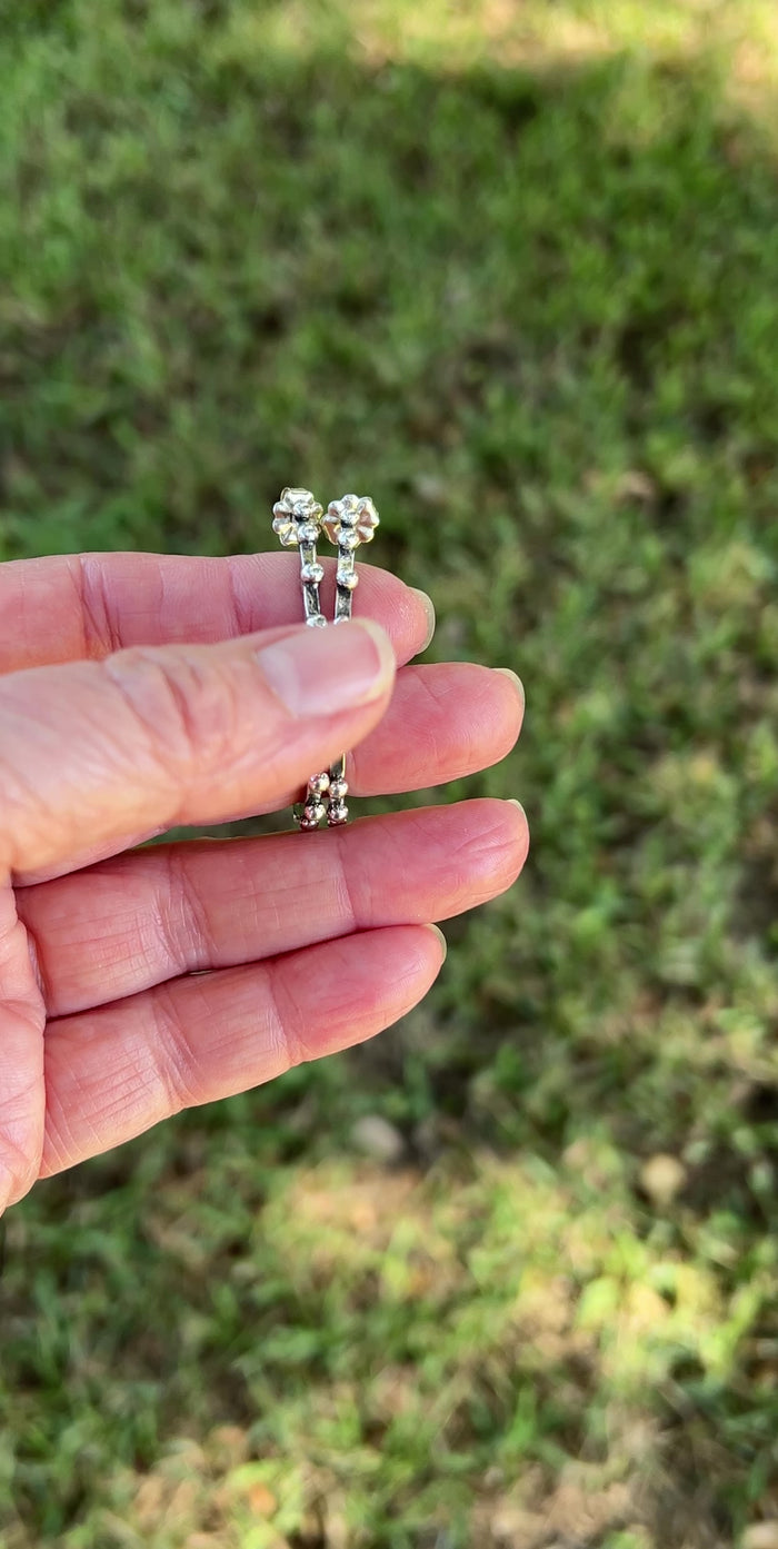 Argentium Silver Classic Hoop Earrings with Ancient Granulation Technique